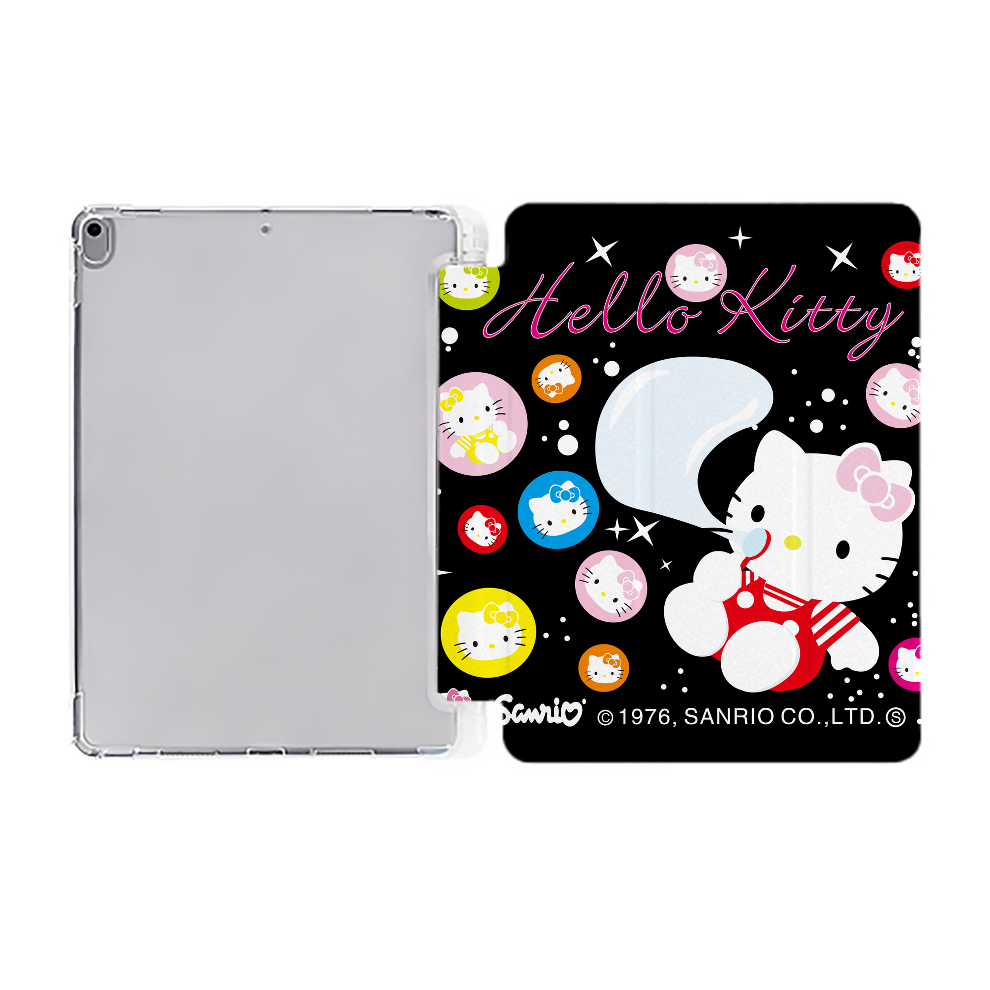 （画像用） Hello Kitty ハローキティ IPad ケース ペン収納付き 三つ折りスタンド PUレザー×シリコン 対応機種9.5/10.5/10.9インチ